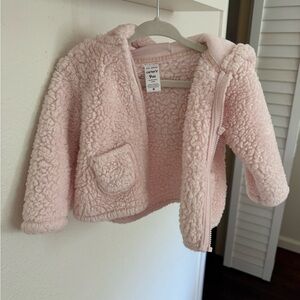 Carter's Baby Fuzzy Zip Jacket - Pale Pink